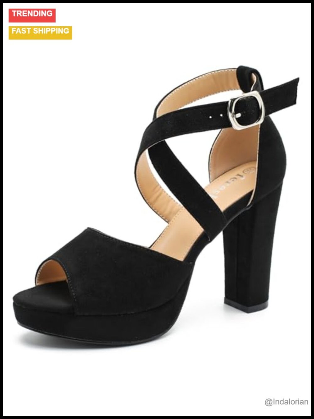 Women's Chunky Block Heel Platform Sandals with Ankle Strap, 3.94 Inch Heel